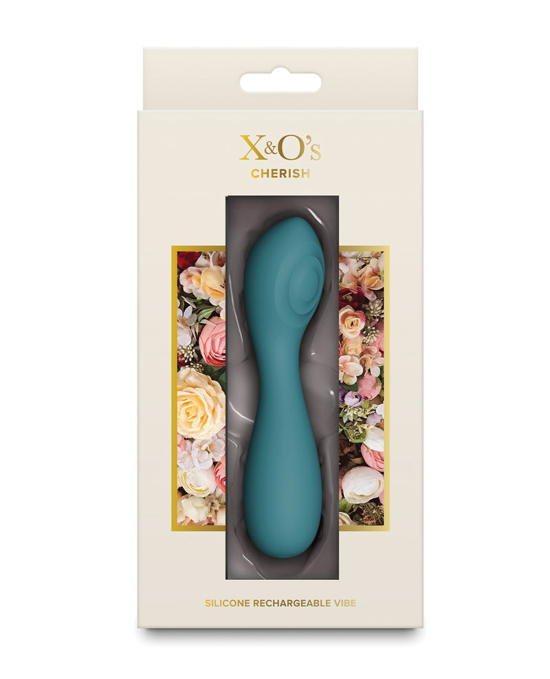 Load image into Gallery viewer, X And O S Cherish Teal Waterproof Rechargeable Silicone Vibrator
