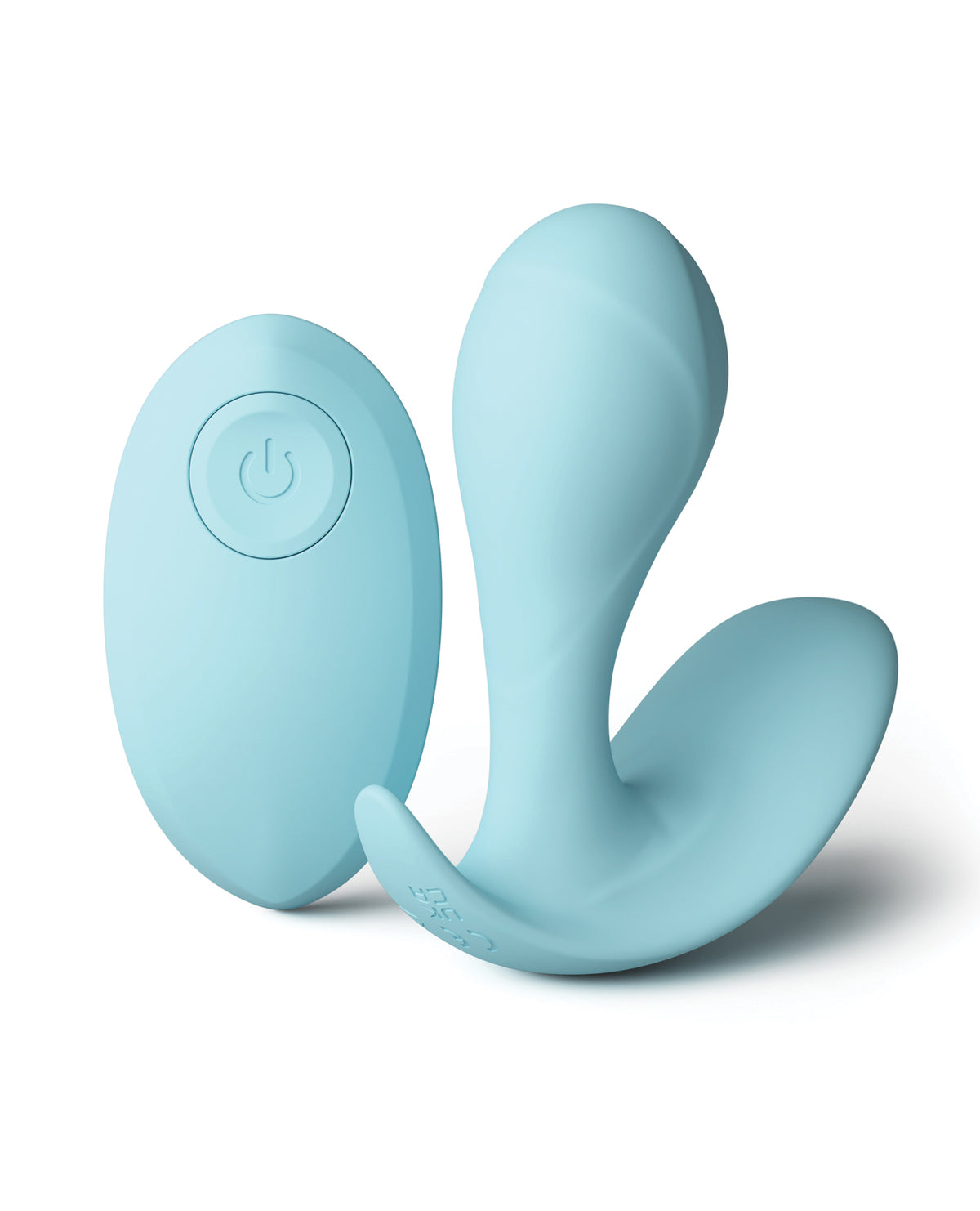 Vibrador de braguita de silicona recargable Minnie Pop con control remoto, azul