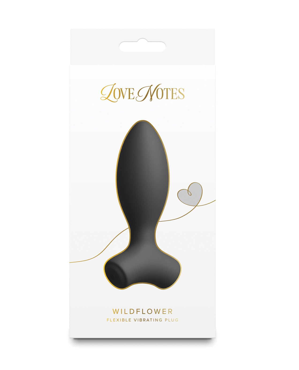 Tapón flexible de silicona vibrador recargable Love Notes Wildflower, negro