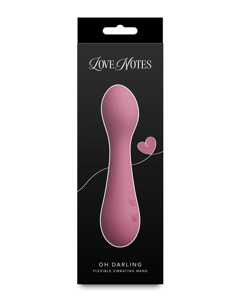 Cargue la imagen en el visor de la galería, Varita vibradora de silicona flexible Love Notes Oh Darling, color rosa empolvado

