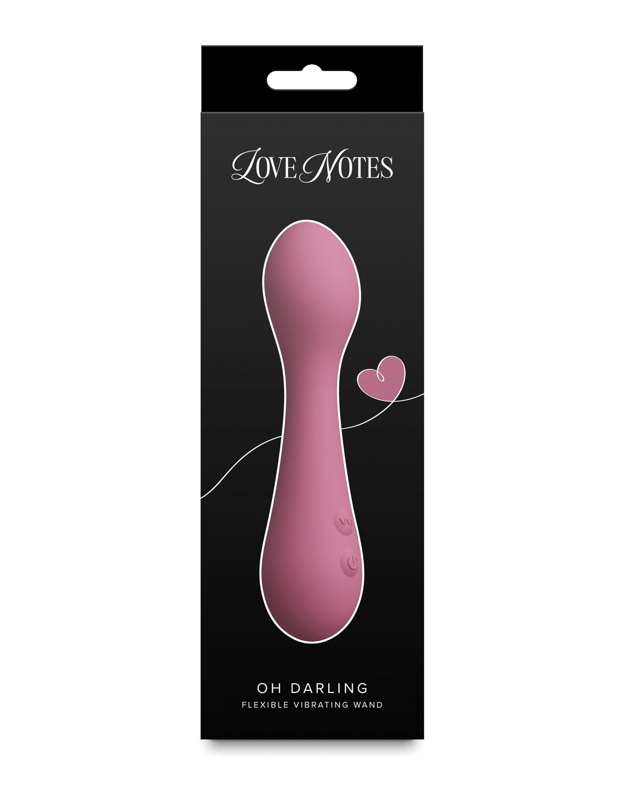 Varita vibradora de silicona flexible Love Notes Oh Darling, color rosa empolvado