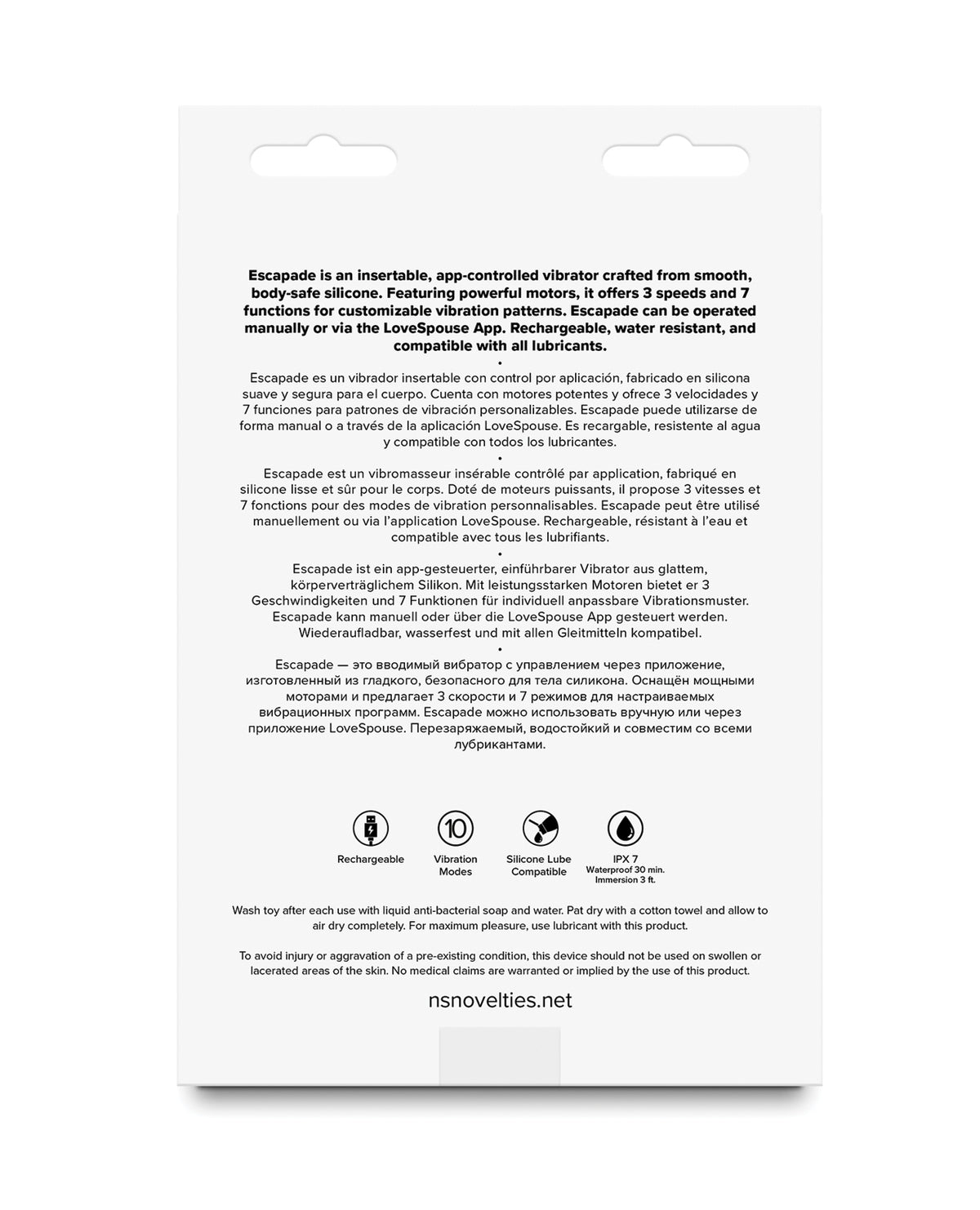 Love Notes Escapade Vibrador de silicona negro, controlado mediante app y resistente al agua