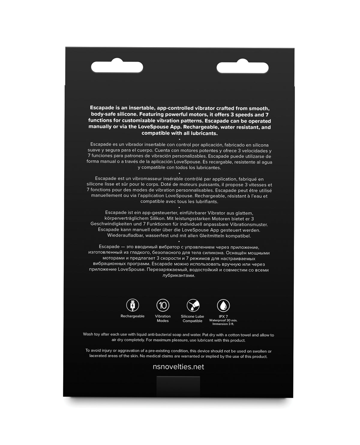 Love Notes Escapade Vibrador insertable de silicona controlado mediante app