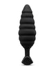 Cargue la imagen en el visor de la galería, Plug de silicona con textura y vibración BVibe Twist, material seguro para el cuerpo, punta cónica, negro
