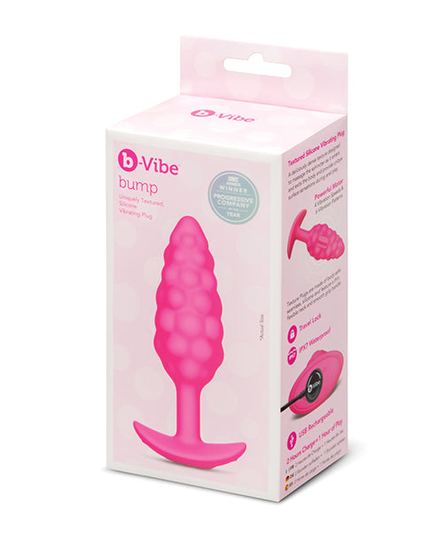 Load image into Gallery viewer, BVibe Bump Texture Vibrating Butt Plug Pink Silicone Tapered Design

