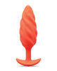 Cargue la imagen en el visor de la galería, Plug anal de silicona con textura y vibración Bvibe Swirl, naranja
