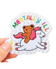 Cargue la imagen en el visor de la galería, Pegatina de vinilo con purpurina «Enfermo mental» y un lindo osito de peluche y unicornio

