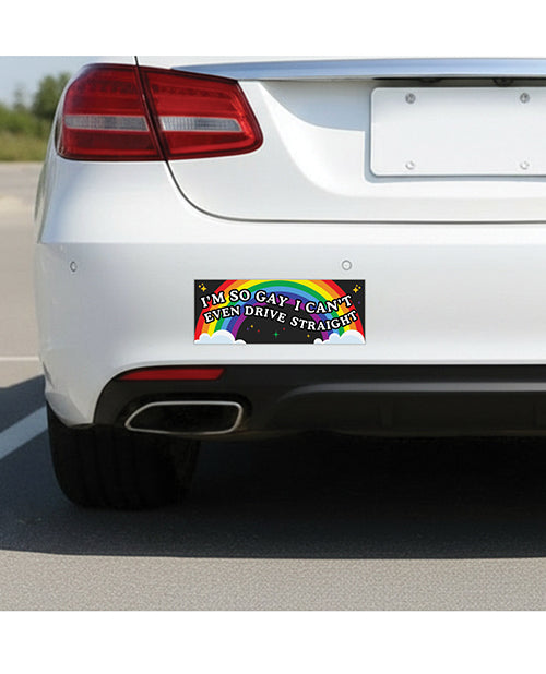 Magnet auto amuzant „Sunt atât de gay”, autocolant detașabil pentru bara de protecție, cadou original pentru mașini