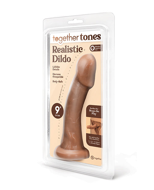 Together Tones 9インチ リアルな太めストラップオンディルド ミディアム