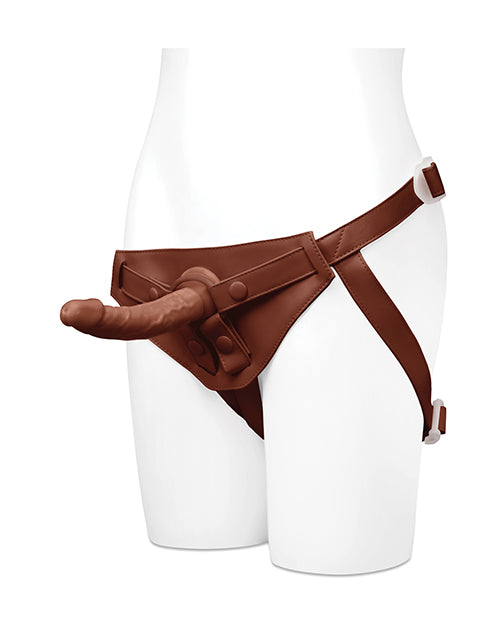Together Tones 675 ιντσών ρεαλιστικό κυρτό strap-on ντίλντο σκούρο