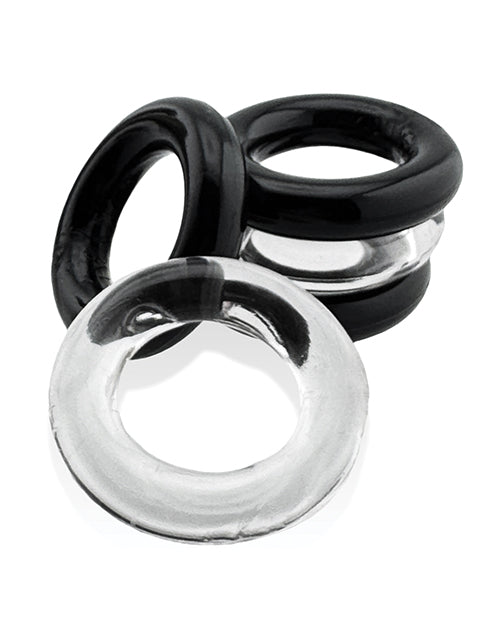 Hunky Junk Jacker Super Stretch Cockring 5 Pack Set With Storage Tube