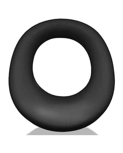 Expander Slimmer Scoop Silicone Cockring Black Ribbed Texture
