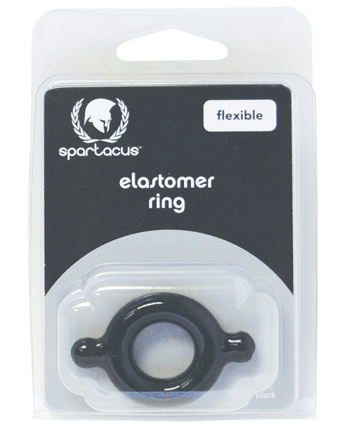 Spartacus elastomeer cockring - zwart