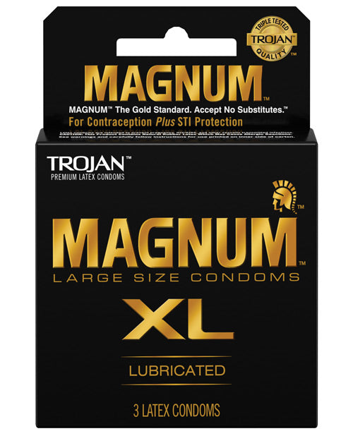 Trojan Magnum XL Condoms Pack of 3 Extra Large Size for Comfort
