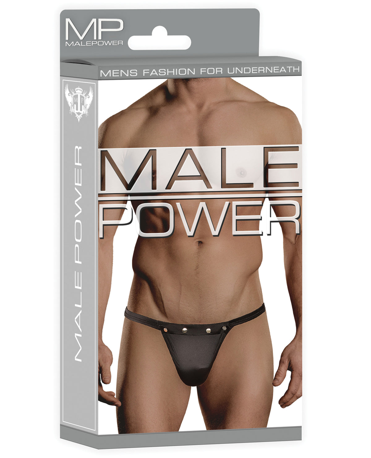 Male Power Chilot Tanga Rip off cu Ținte Negru S/M