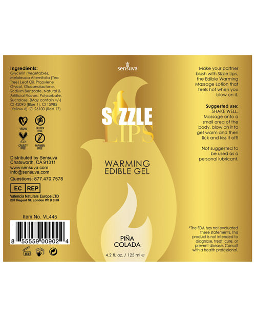 Gel chauffant Sizzle Lips - 4.2 oz Pina Colada