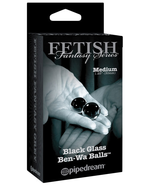 Fetish Fantasy Edição Limitada Bolas Ben-Wa de Vidro Preto - Médio