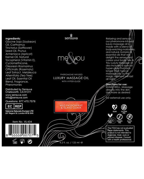 Aceite de Masaje Sensuva Me & You - 4.2 oz Pasión Isleña