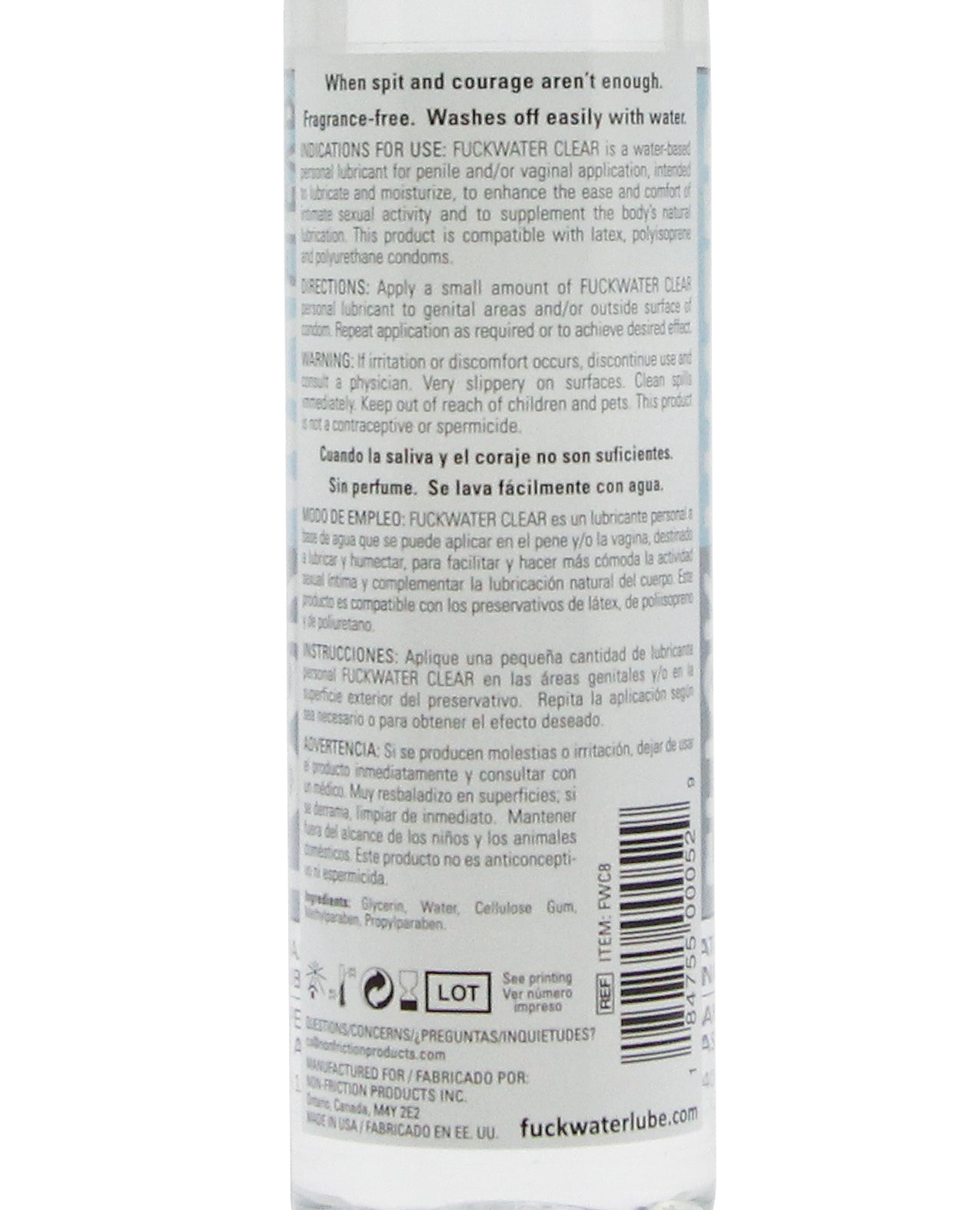 Fuck Water Claro H2O - Botella de 8 oz