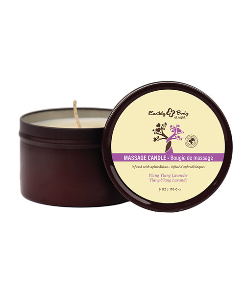 Earthly Body At Night Ylang Ylang Lavender Relaxing Candle 6 Oz