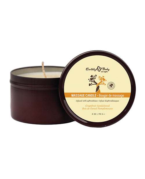 Earthly Body Grapefruit Sandalwood Candle 6 Oz For Relaxation