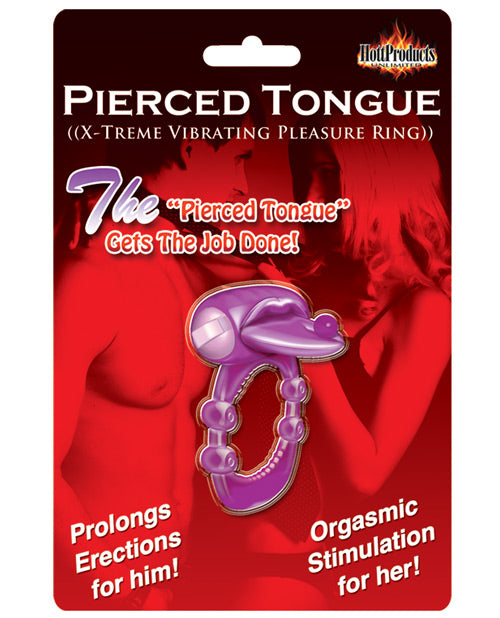 Load image into Gallery viewer, Pierced Tongue X-treme Vibrating Pleasure Ring - Purple
