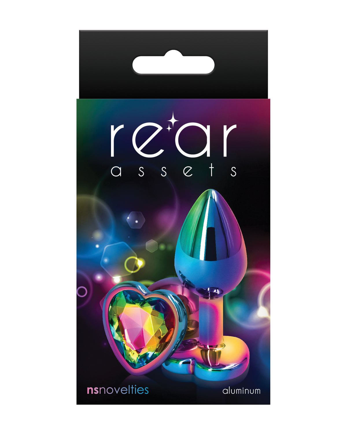 Rear Assets Multicolor Heart Small Rainbow Aluminum Anal Toy For Sensual Play Safe Lightweight