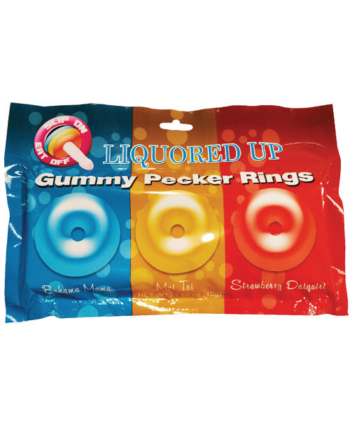 Liquored Up Pecker Gummy Rings - Pakke med 3
