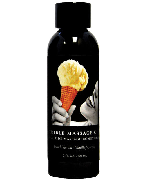 Earthly Body ätbar massageolja - 2 oz fransk vanilj
