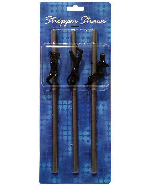 Stripper Straws Silver Figurines Pack 3 8.5 Inches Tall