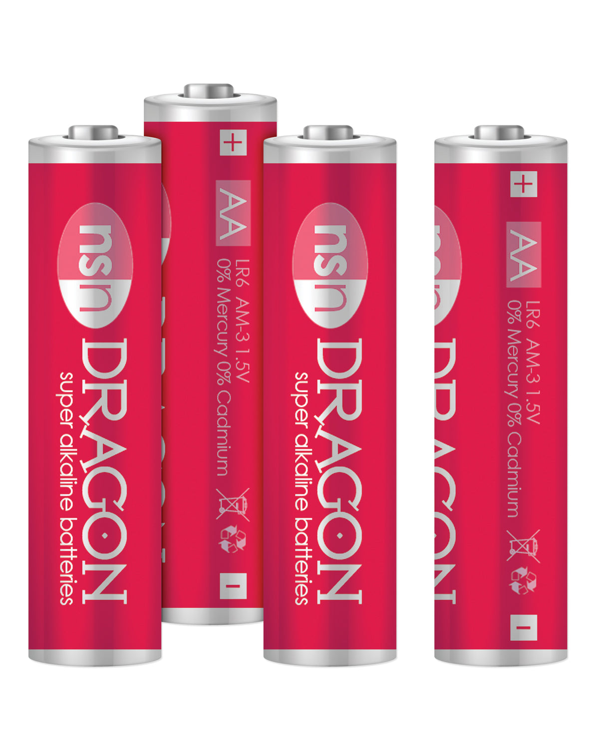 Dragon Alkaline AA Batteries Pack of 4 Long Lasting Power for Toys