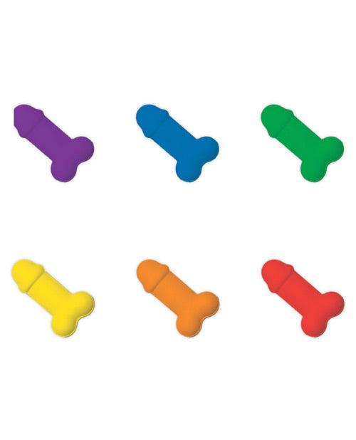 Rainbow Pecker-formade godisar i plåtburk med kort