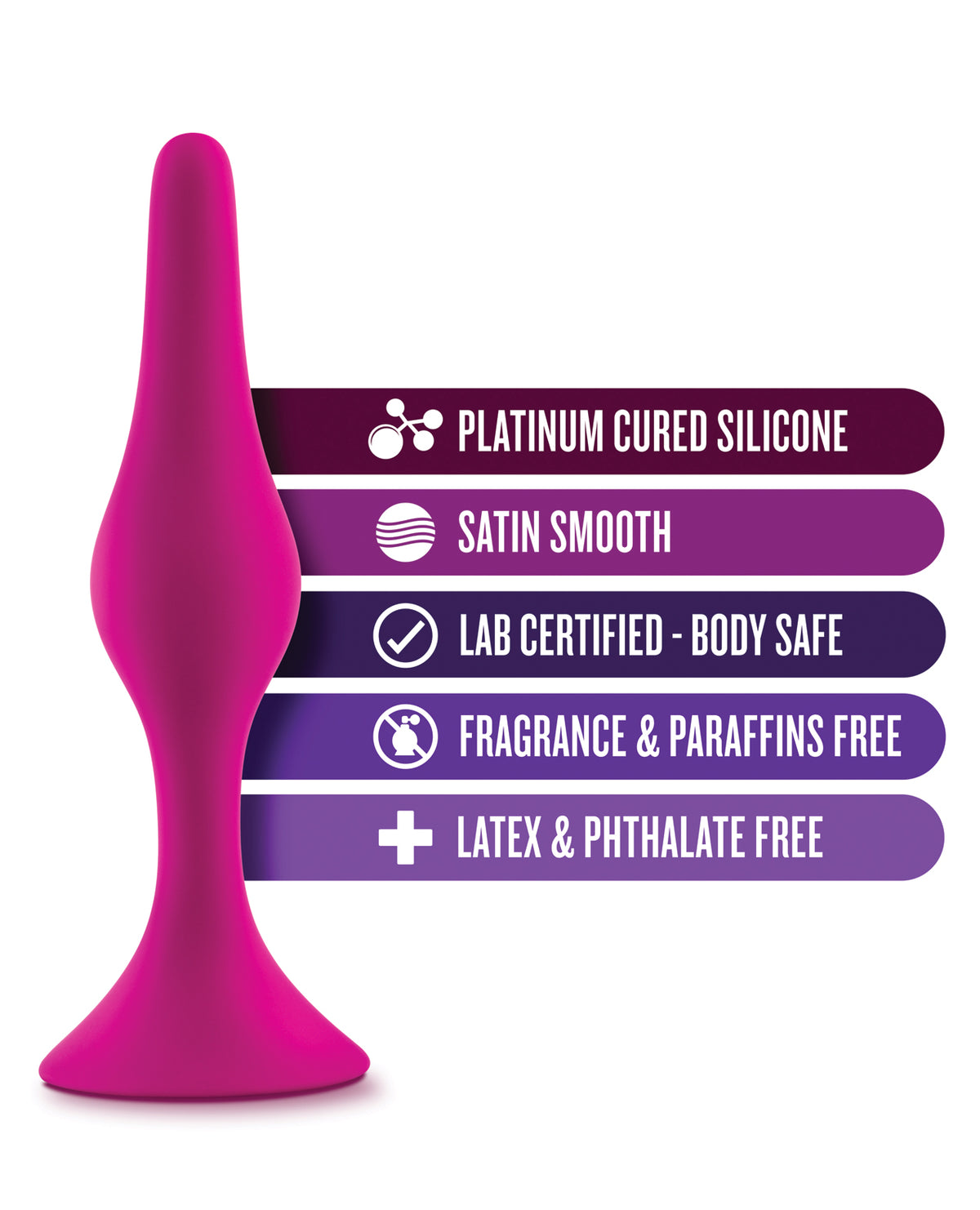 Blush Luxe Beginner Anal Plug Small Pink For Safe Gentle Backdoor Play