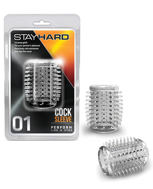 Blush Stay Hard Cock Sleeve 01 Clear Stretchy TPE Enhancement For Penis