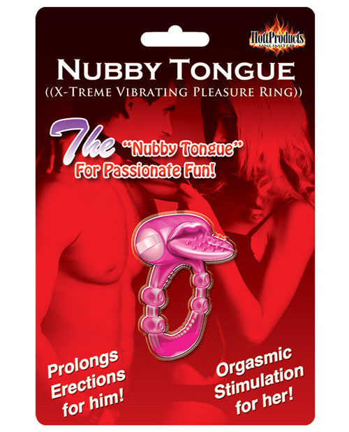 Anneau de plaisir vibrant extrême Nubby Tongue - Magenta