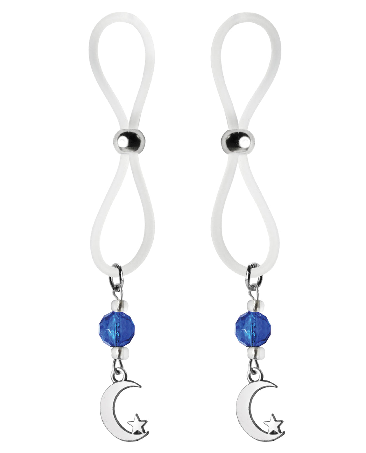Bijoux de Nip Halos para pezones con encanto de luna y estrella - Azul/Claro