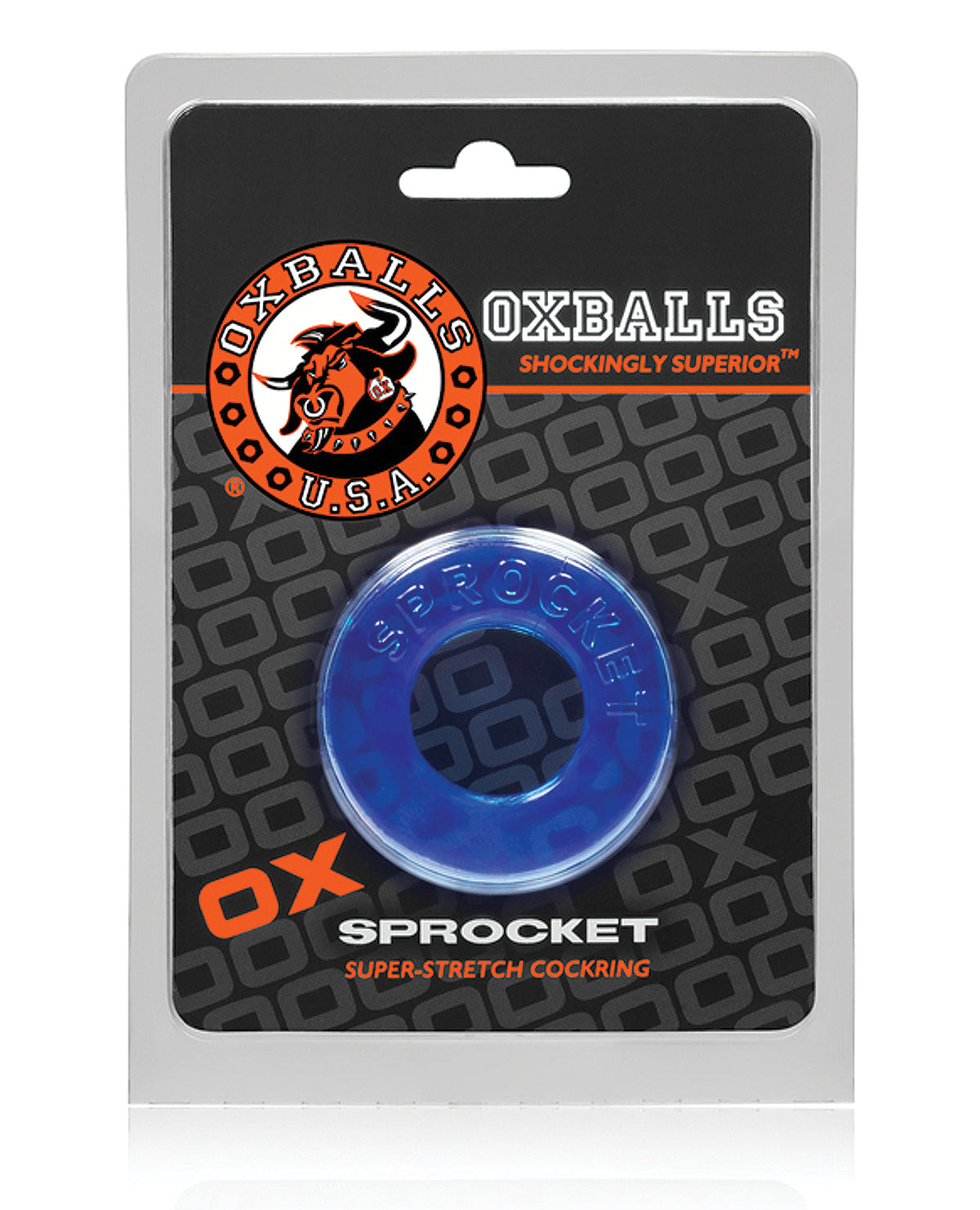 Oxballs Atomic Jock Sprocket Anello per il Pene - Blu Ghiaccio