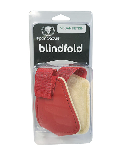 Spartacus PU Blindfold With Plush Lining Elastic Band Red