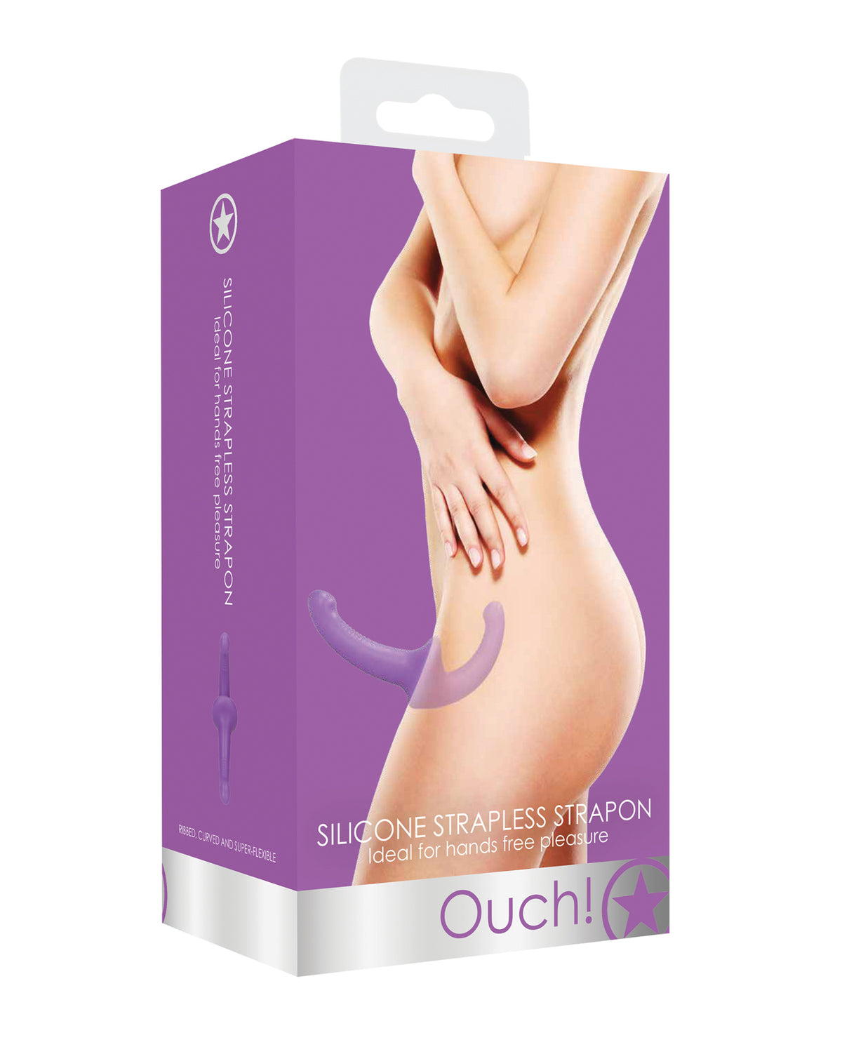 Shots Ouch Silicone Strapless Strap On Purple G Spot Stimulation