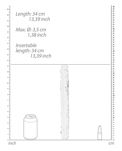 Shots RealRock Kristalheldere 13" Dubbele Dildo - Transparant