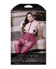 Indlæs billede i gallerifremviser, Sheer Fantasy Bad Habit Choker Harness Stocking w/Butterfly Pasties Magenta QN
