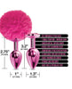 Load image into Gallery viewer, Nixie Metal Butt Plug Set w/Jewel Inlaid &amp; Pom Pom - Pink Metallic
