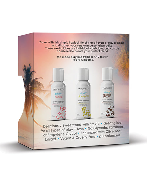 Load image into Gallery viewer, Wicked Sensual Care Tropical Trio Travel Size Flavored Lubes - 1 oz Bottles
