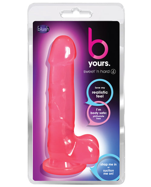 Blush B Yours Sweet N Hard 4 Pink Realistic Dildo Suction Cup Base