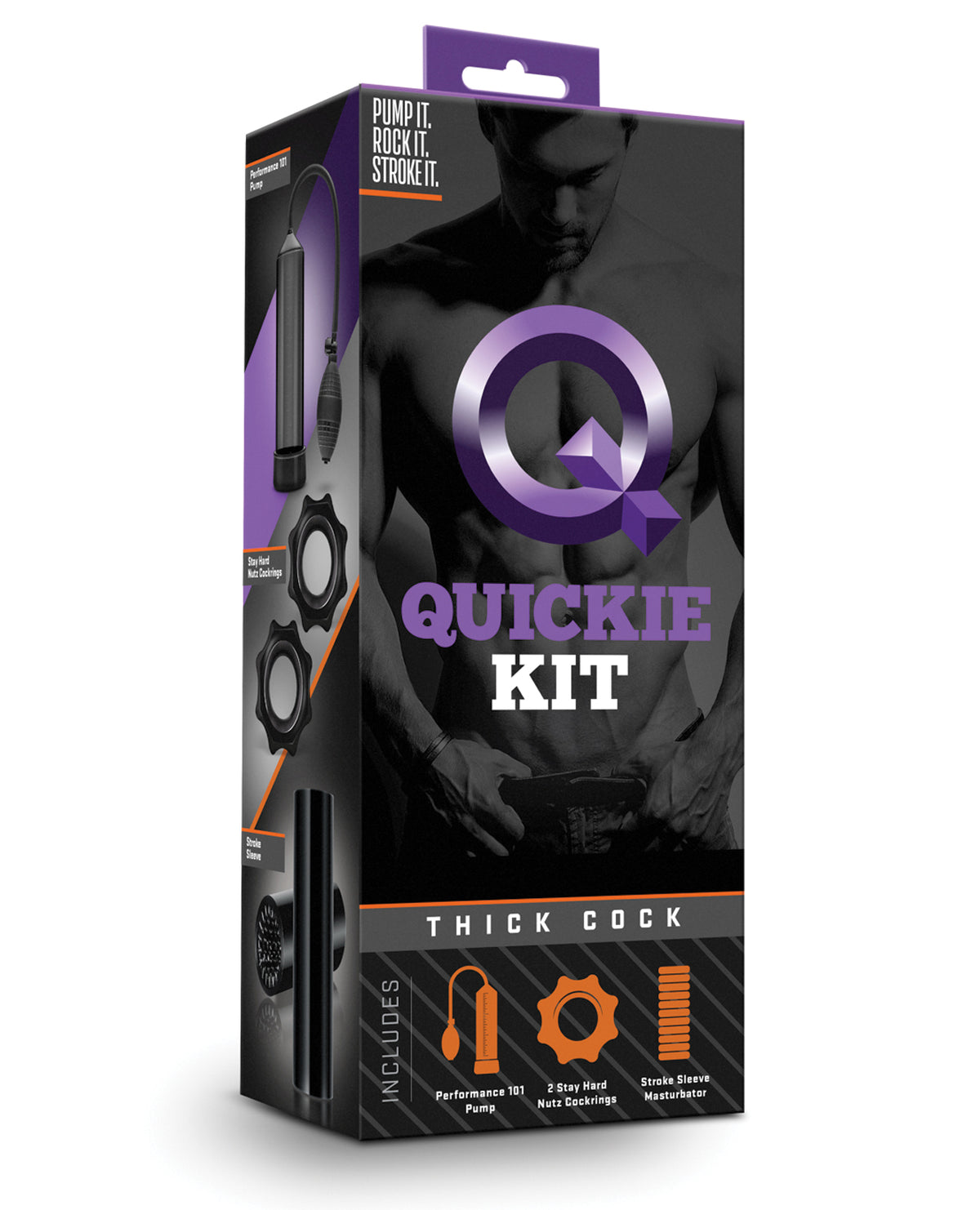 Blush Quickie Kit Thick Cock Black Squeeze Pump 8 Inch Chamber Silicone Tube