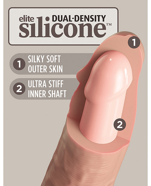 King Cock Elite Pene in Silicone a Densità Doppia da 6" - Chiaro