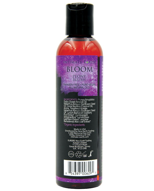 Huile de massage Intimate Earth Bloom Pivoine Blush 120 millilitres Non grasse Absorption rapide Fraîcheur toute la journée