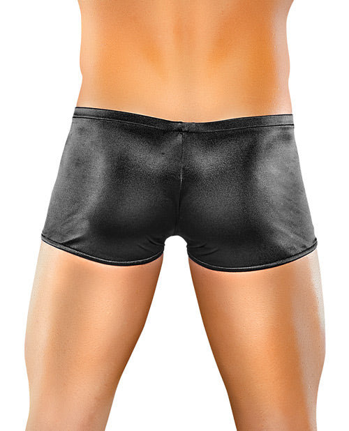 Male Power Satin Lycra Boxer Black Large Ultra Comfort Silky Fit