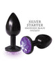 Ladda bilden i Galleri Viewer, The 9's The Silver Starter Bejeweled Round Stainless-Steel Plug - Black/Violet
