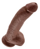 Load image into Gallery viewer, King Cock 9 Inch Dildo With Balls Brown Realistic Veiny Design
